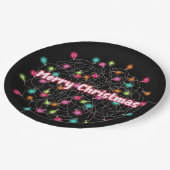 もつれクリスマスライトメリークリスマスネオン文字 ペーパープレート (アングル)