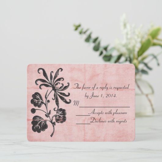 もつれピンクの返信 招待状 (スタンド正面)