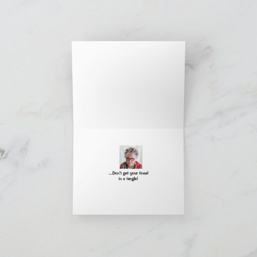 もつれユーモアのあるたグリーティングカードのホリデーティンゼル カード (内部)