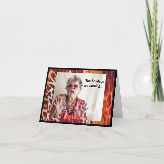 もつれユーモアのあるたグリーティングカードのホリデーティンゼル カード (正面)