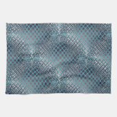 もつれ描た魚釣り網のように見えるシアン キッチンタオル (横)