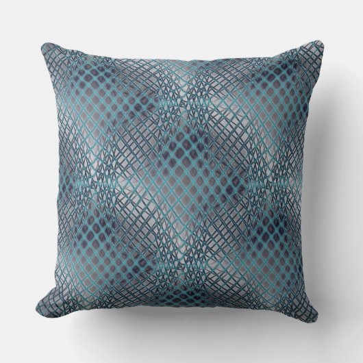 もつれ描た魚釣り網のように見えるシアン クッション (正面)