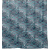 もつれ描た魚釣り網のように見えるシアン シャワーカーテン (正面)