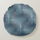 もつれ描た魚釣り網のように見えるシアン ラウンドクッション (正面)