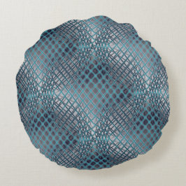 もつれ描た魚釣り網のように見えるシアン ラウンドクッション
