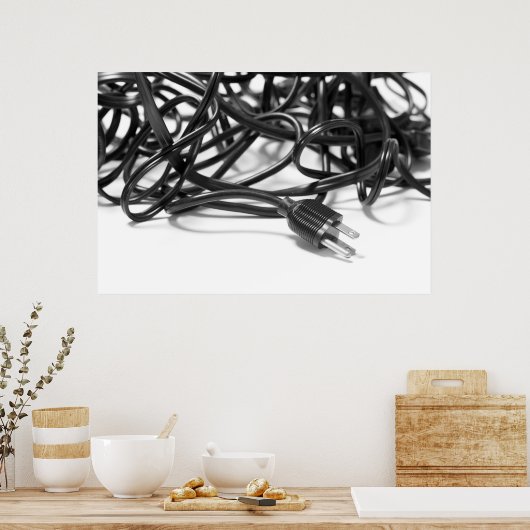 もつれ状の電源ケーブル ポスター (キッチン)