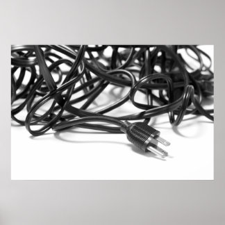 もつれ状の電源ケーブル ポスター