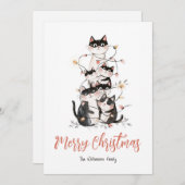 もつれ猫クリスマスホリデーカード シーズンカード (正面/裏面)