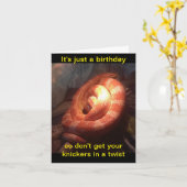 もつれ込んだパンツの誕生日 蛇のグリーティングカード カード (黄色い花)