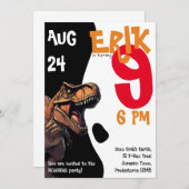 ものすごいTレックス轟音誕生日招待状 招待状 (正面/裏面)