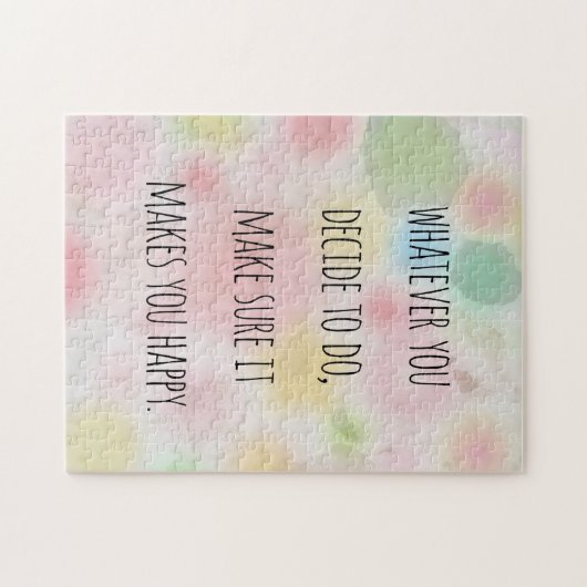 ものは何でも幸せでやる気を起こさせるな引用文を作ります ジグソーパズル (横)