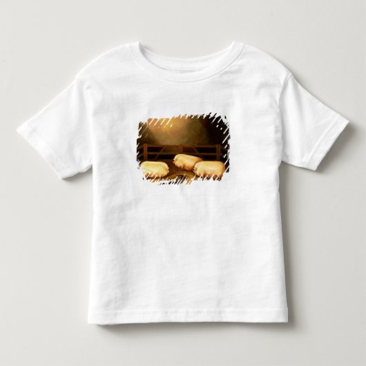 ものもらいの外の3匹の入賞したブタ トドラーTシャツ (正面)