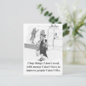 ものを買う、女性が市内でショッピングする ポストカード (スタンド正面)