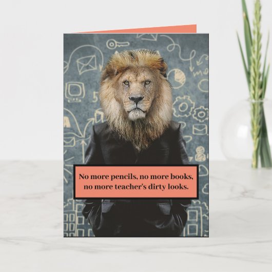 もはやおもしろい先生の汚い顔は卒業 カード (正面)
