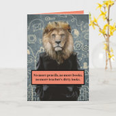 もはやおもしろい先生の汚い顔は卒業 カード (黄色い花)