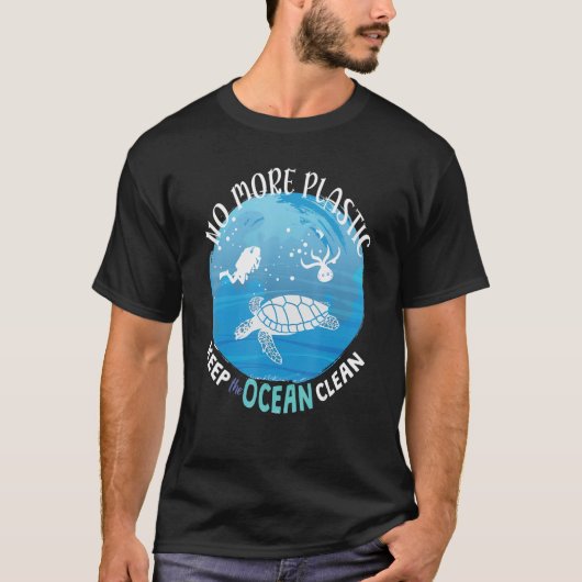 もはやプラスチック保の海クルオクトップ Tシャツ (正面)