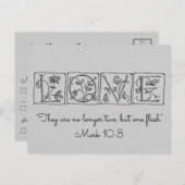 もはや2つではなく1つの肉ではない～聖なる書物、 経典～ウェディングRSVP インビテーションポストカード (正面/裏面)