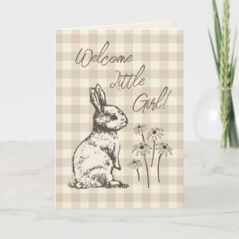 もふもふうさぎのベビーちゃん大歓迎 - 新生児の女の子です。 カード