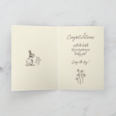 もふもふうさぎのベビーちゃん大歓迎 - 新生児の女の子です。 カード (内部)