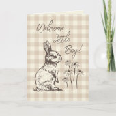 もふもふうさぎのベビーボーイ・ボナンザ - 新生児男の子。 カード (正面)