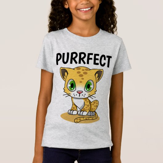 もふもふかわいい女の子ねこTシャツ Tシャツ (正面)