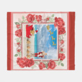 もふもふで明るいクリスマス フリースブランケット (正面(横))