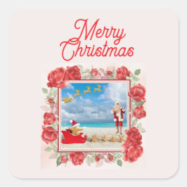 もふもふと明るいクリスマス スクエアシール