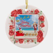 もふもふと明るいクリスマス セラミックオーナメント (正面)