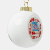 もふもふと明るいクリスマス セラミックボールオーナメント (左)