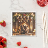 もふもふのクリスマステディベア スタンダードカクテルナプキン (インサイチュ)