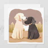 もふもふの犬 | ペットの水彩画カード (正面/裏面)