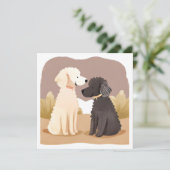 もふもふの犬 | ペットの水彩画カード (スタンド正面)