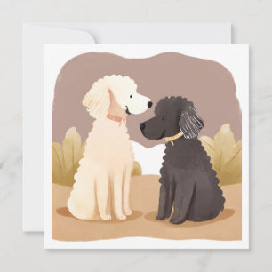 もふもふの犬 ペットの水彩画カード