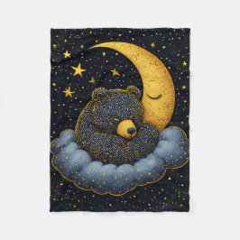 🐻 もふもふの雲に包まれたクマ | ほのぼのとした夢のような世界 ✨ フリースブランケット