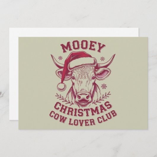 もふもふクリスマス西部牛愛好家クラブXmasシーズン シーズンカード (正面/裏面)
