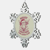 もふもふクリスマス西部牛愛好家クラブXmasシーズン スノーフレークピューターオーナメント (右)