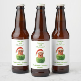 もふもふグリーンでクリスマスをサプライズするキュートなサラミ ビールラベル