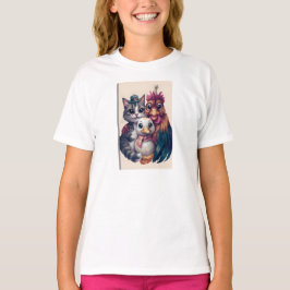 もふもふファミリーホリデーリユニオン記念日ポートレート Tシャツ