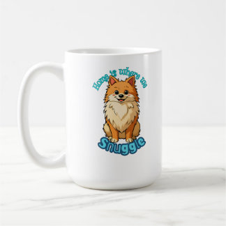 もふもふポメラニアンがキュートな「Home Is Where We Snuggle」 コーヒーマグカップ