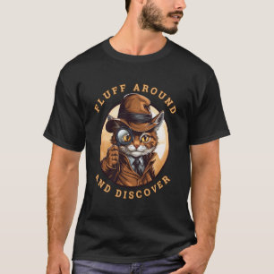 もふもふ探偵の冒険 可愛い猫の面白コミック Tシャツ