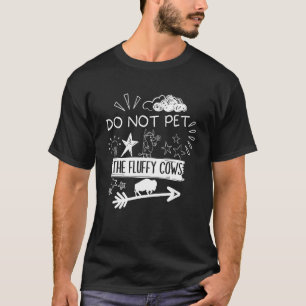 もふもふ牛に触らないで レトロかわいいアメリカバイソン Tシャツ
