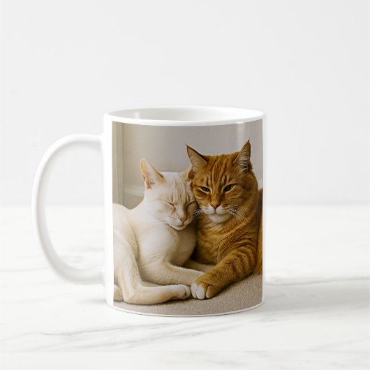 もふもふ猫友達マグ コーヒーマグカップ (左)