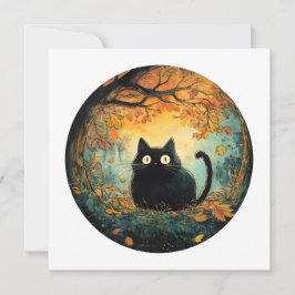 もみじがコーシーな秋の黒猫を魔法にかけた シーズンカード