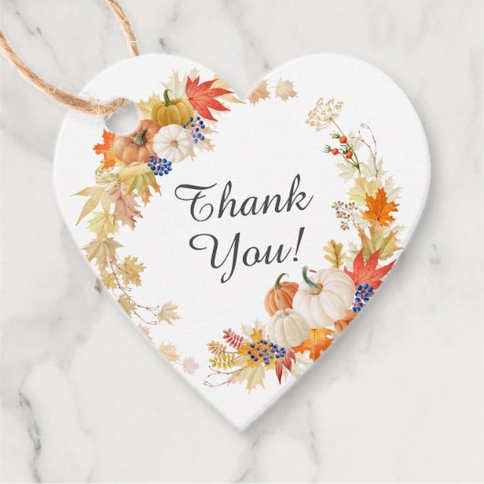 もみじとかぼちゃのウェディングシャワーギフトタグ フェイバータグ (正面)