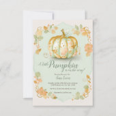 もみじとカボチャのベイビーシャワーのお誘い 招待状 (正面)