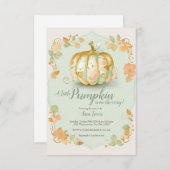 もみじとカボチャのベイビーシャワーのお誘い 招待状 (正面/裏面)