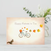 もみじとリス　ハッピーオータムメッセージ カード (スタンド正面)