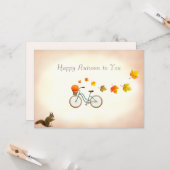 もみじとリス　ハッピーオータムメッセージ カード (正面/裏面インサイチュ)