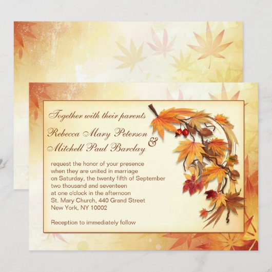 もみじのウェディング 招待状 (正面/裏面)