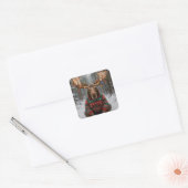 もみじのクリスマスセーターを着たムース スクエアシール (封筒)